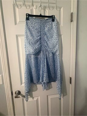 C/MEO Light Blue Midi Skirt with Ruching